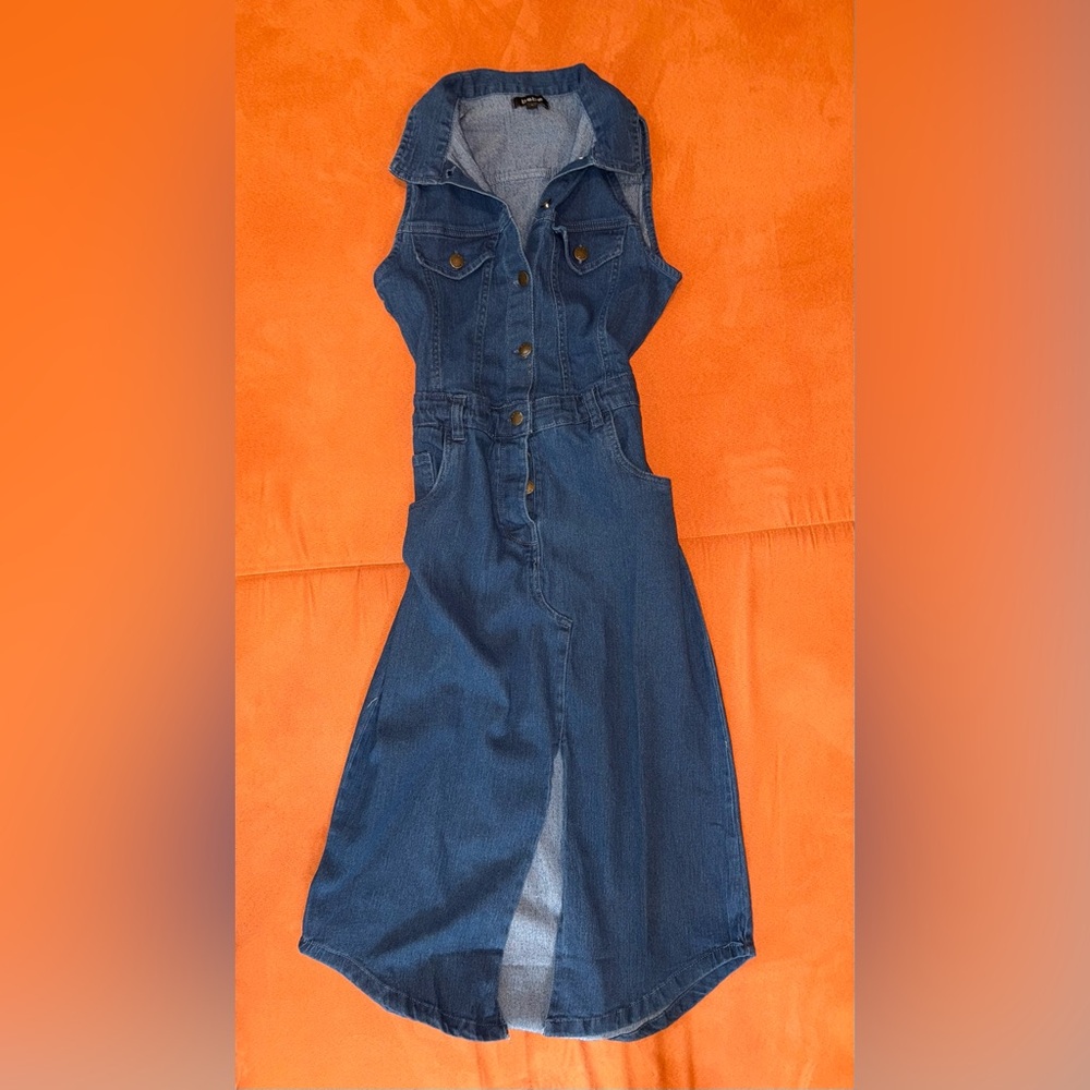 Bebe Blue Maxi Dress Classic Denim Style